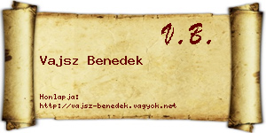 Vajsz Benedek névjegykártya